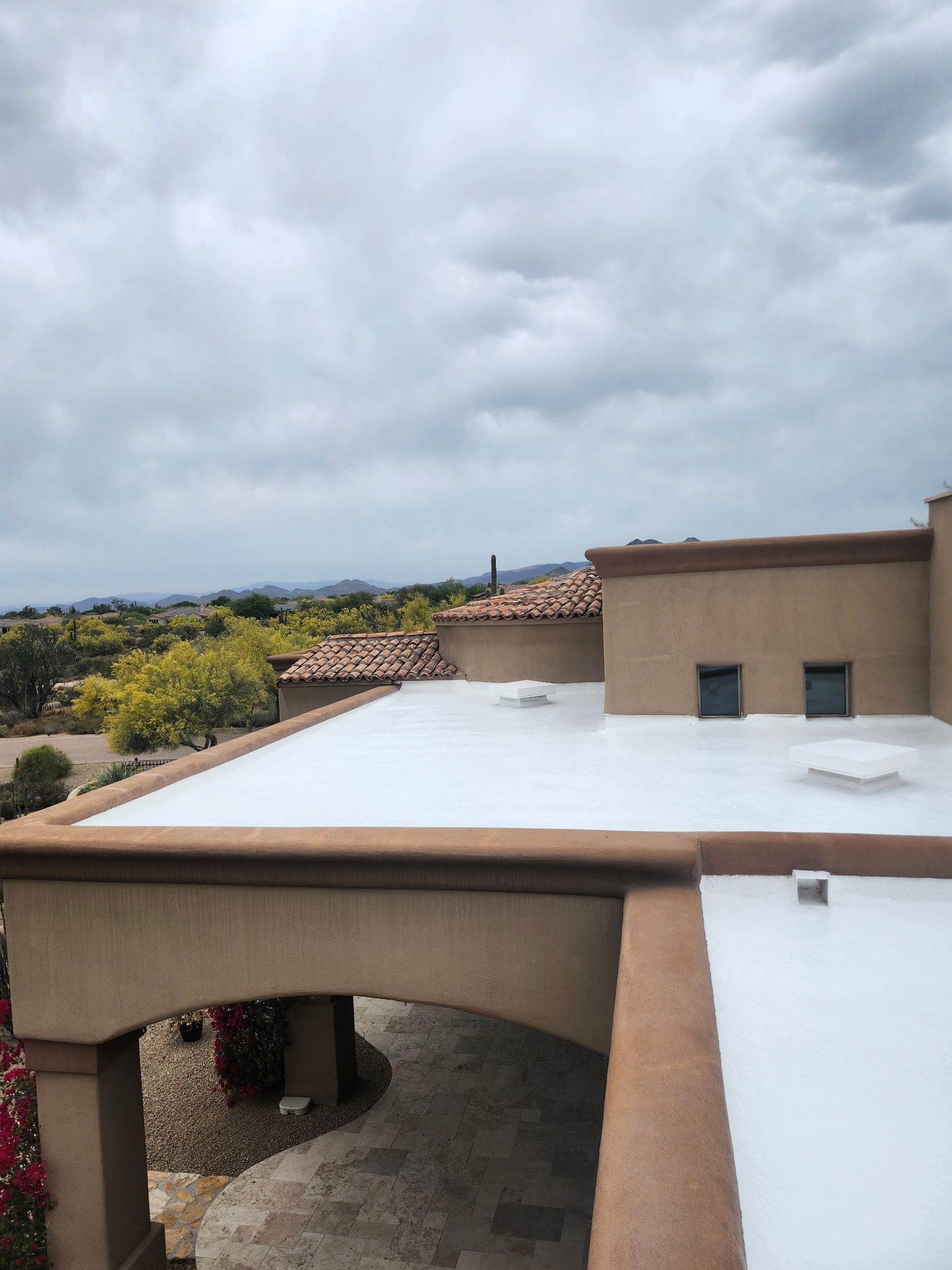 Foam roof recoating service in Paradise Valley, Arizona by Durafoam Roofing.