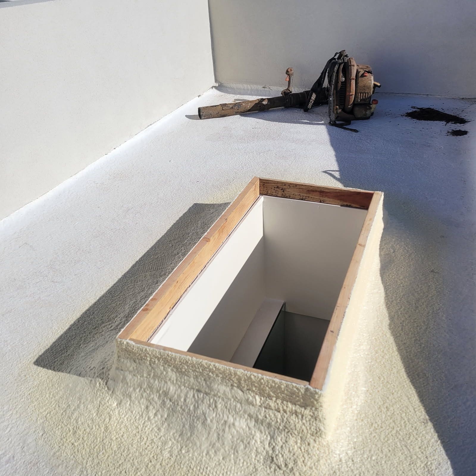 Rebuilt HVAC curb flashing on a Phoenix commercial roof